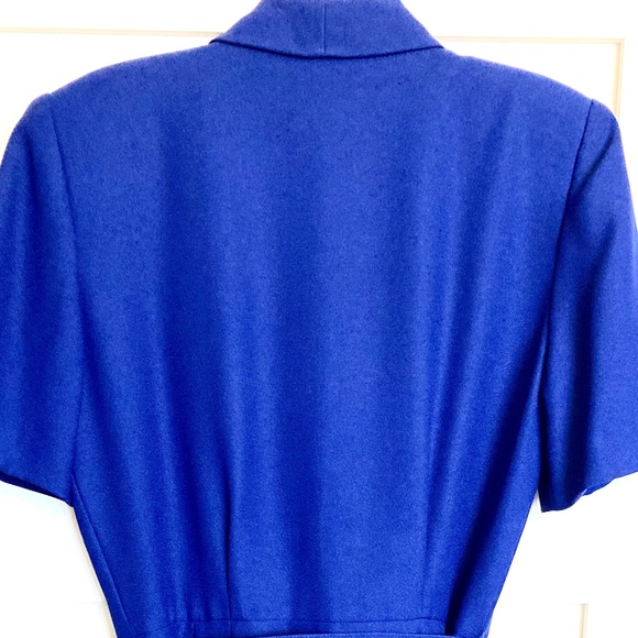 Vintage Kasper dress Royal Blue LIKE NEW - Picture 3 of 10
